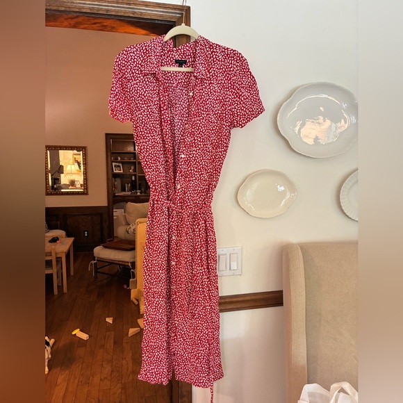 Talbots Dresses & Skirts - Talbots Red and White Short Sleeve Midi Dress